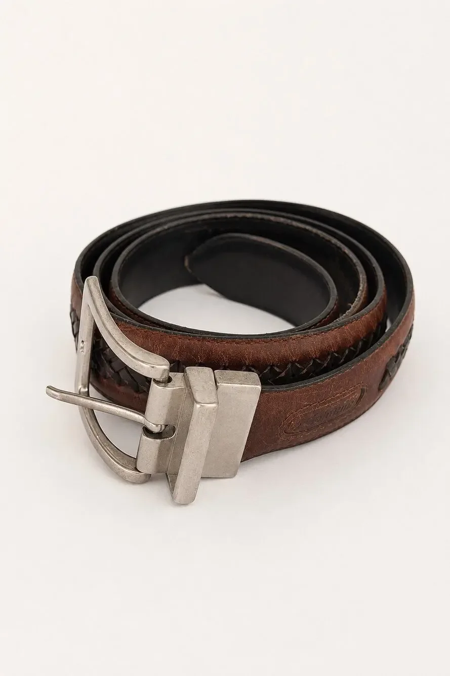 Columbia Genuine Leather Braided Belt – Brown/Black Size 40